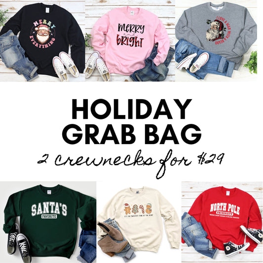 Christmas Mystery Bag - 2 Holiday Crewneck Sweatshirts