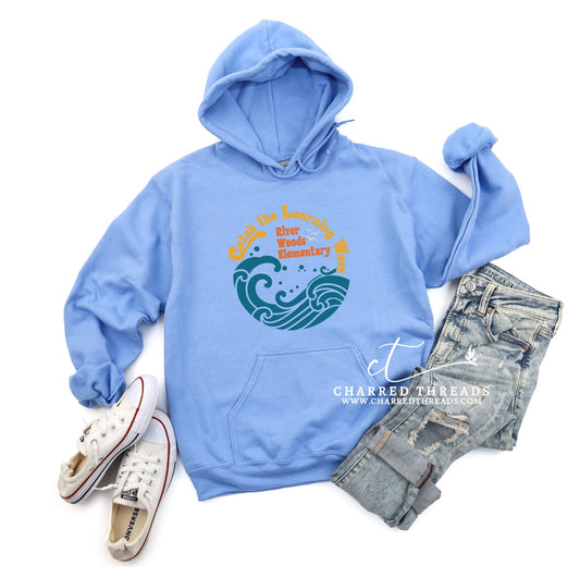 2024 River Woods Elementary Catch the Learning Wave Hooded Sweatshirt