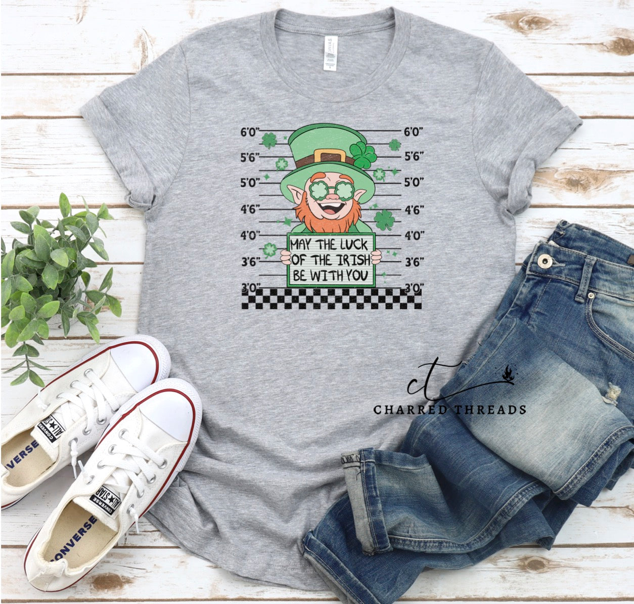 Lucky Leprechaun Jailbird St. Patrick's Day Short Sleeve Shirt