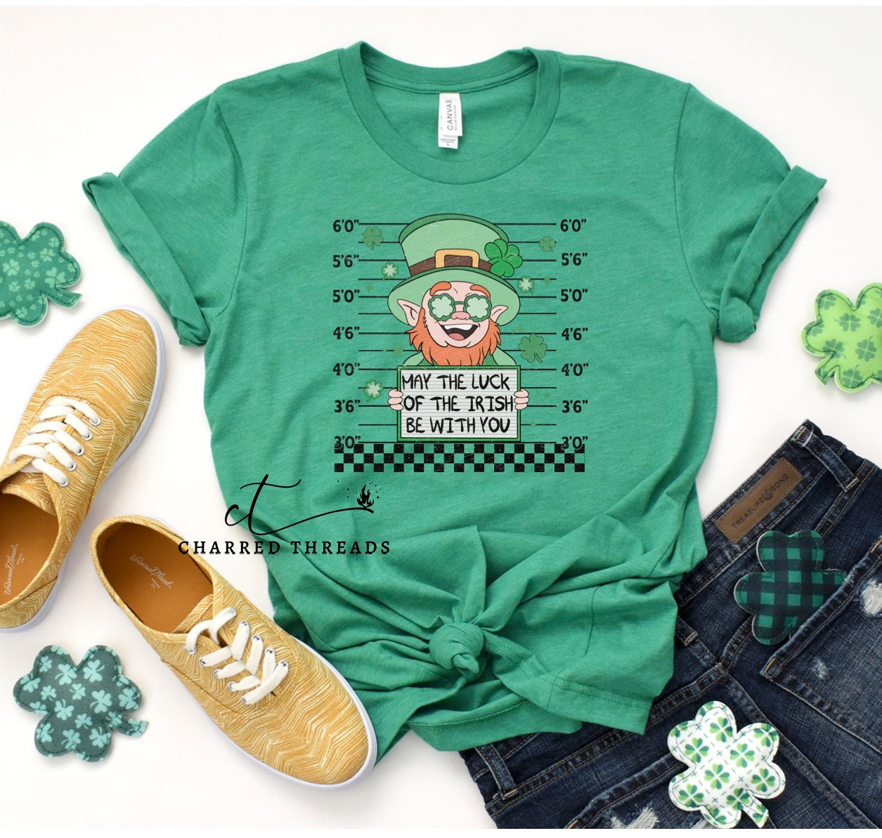 Lucky Leprechaun Jailbird St. Patrick's Day Short Sleeve Shirt