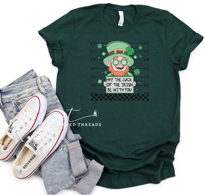 Lucky Leprechaun Jailbird St. Patrick's Day Short Sleeve Shirt