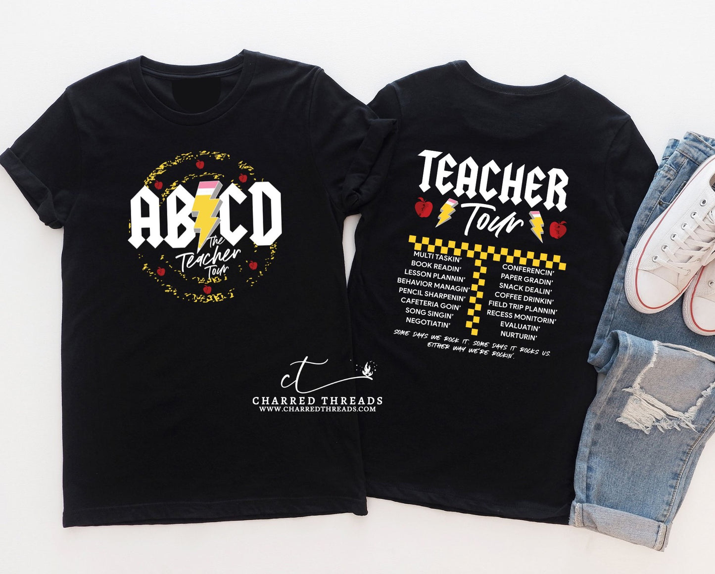 ABCD The Teacher Tour Short Sleeve Graphic T-Shirt