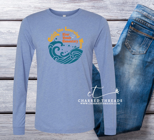 2024 River Woods Elementary Catch the Learning Wave Long Sleeve Shirt