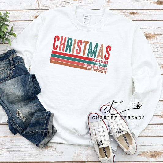 Retro Christmas List Crewneck Sweatshirt