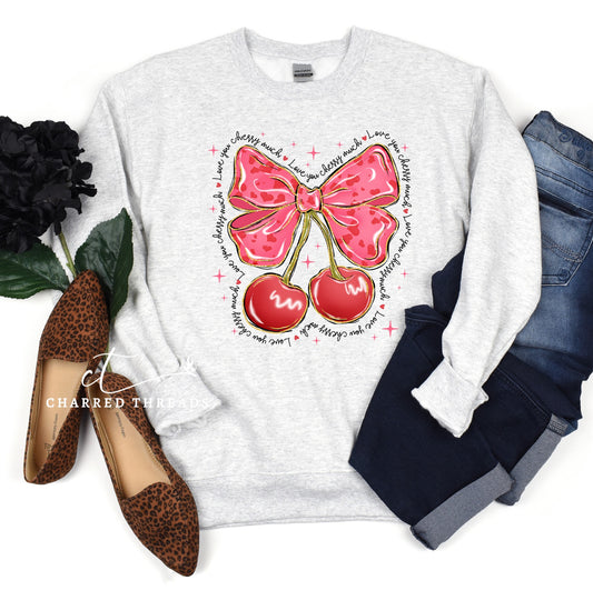 Love You Cherry Much Valentine Crewneck Sweatshirt