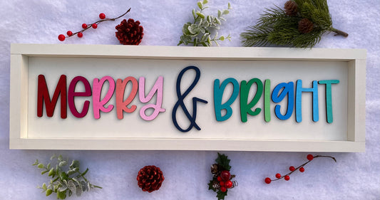 Merry & Bright Farmhouse Sign