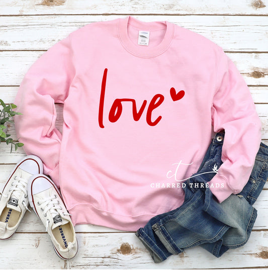 Love Heart Valentine Crewneck Sweatshirt